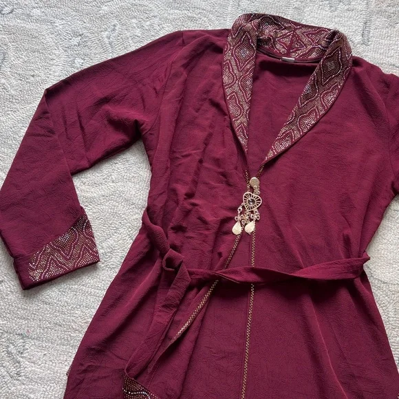 Burgundy Abaya long brand new size XL - Picture 3 of 7
